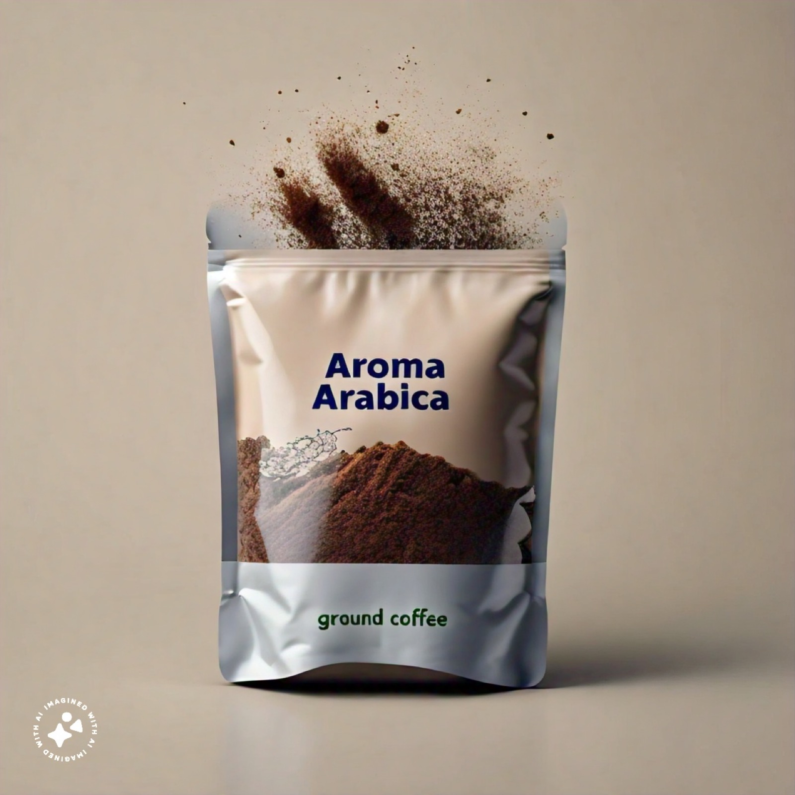 Ground coffee powder close-up